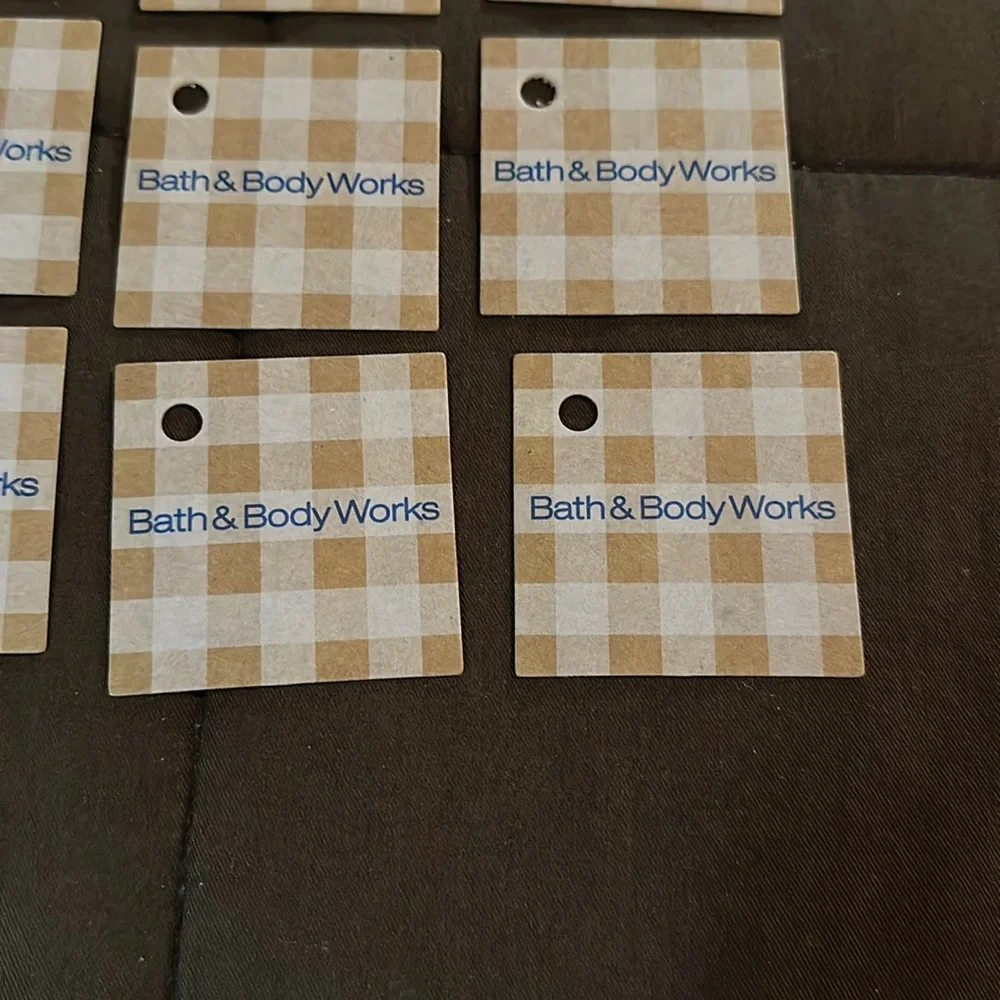Bath & Body Works Small Cardboard Gingham Gift Tags